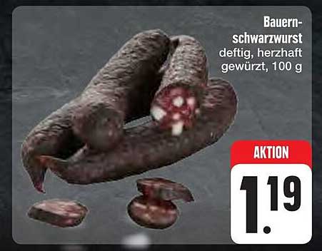 Bauernschwarzwurst, deftig, herzhaft gewürzt, 100 g