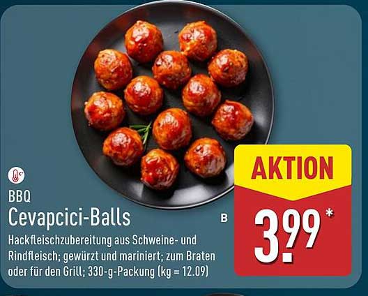 BBQ Cevapcici-Balls - Hackfleischzubereitung aus Schweine- und Rindfleisch