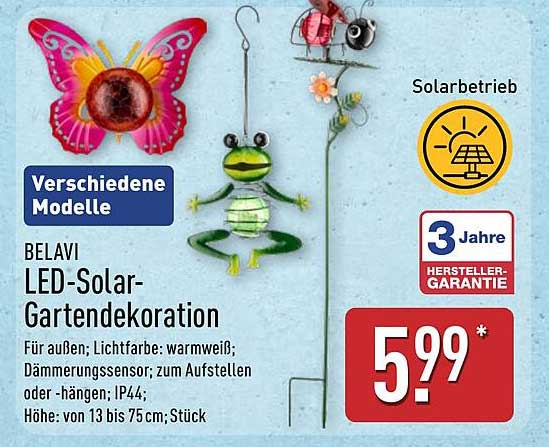 BELAVI LED-Solar-Gartendekoration