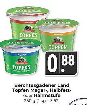 Berchtesgadener Land Topfen Mager-, Halbfett- oder Rahmstufe