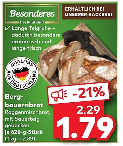 Bergbauernbrot Roggenmischbrot mit Sauerteig, 620-g-Stück