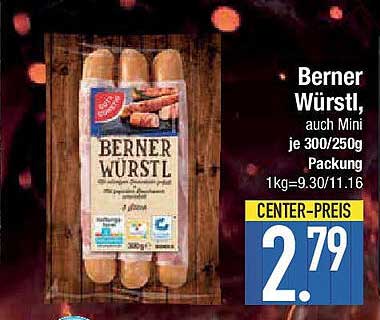 Berner Würstl, auch Mini – 300g/250g Packung