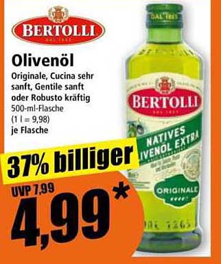 Bertolli Olivenöl 500 ml - 37% billiger