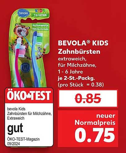 BEVOLA® KIDS Zahnbürsten extrawweich für Milchzähne, 1 - 6 Jahre