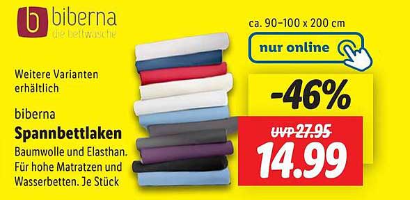 biberna Spannbettlaken 90-100 x 200 cm