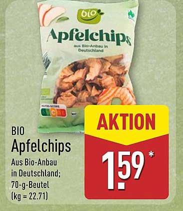 BIO Apfelchips aus Bio-Anbau in Deutschland; 70-g-Beutel