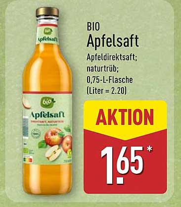 BIO Apfelsaft - Apfeldirektsaft; naturtrüb; 0,75-L-Flasche