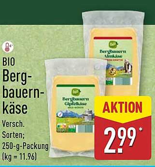 BIO Bergbauernkäse 250-g-Packung
