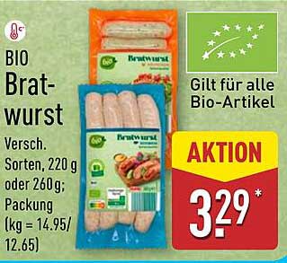 BIO Bratwurst (verschiedene Sorten, 220 g oder 260 g)