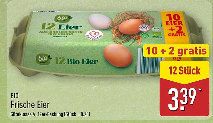 BIO Frische Eier 12er-Packung