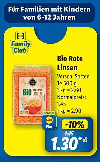 Bio Rote Linsen 500 g - perfekt für Familien mit Kindern