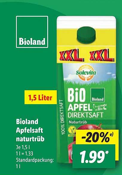 Bioland Apfelsaft naturtrüb 1,5 Liter
