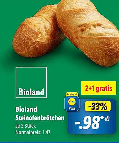 Bioland Steinofenbrötchen - 3 Stück