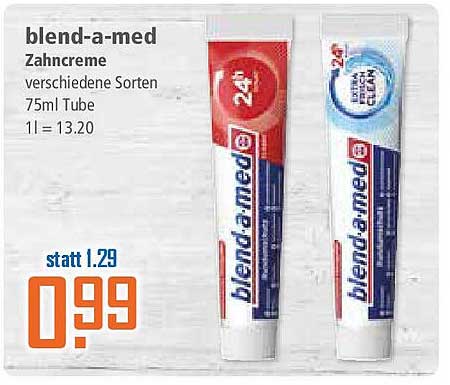blend-a-med Zahnpasta 75ml verschiedene Sorten - Jetzt für 0,99 €