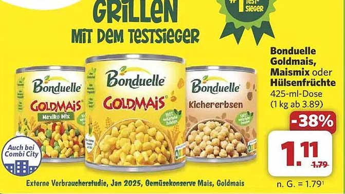 Bonduelle Goldmais, Maismix oder Hülsenfrüchte 425-ml-Dose