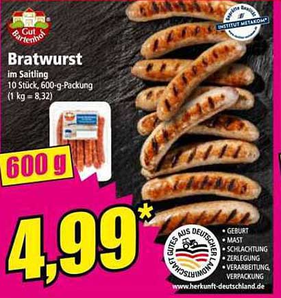 Bratwurst im Saitling - 10 Stück, 600-g-Packung