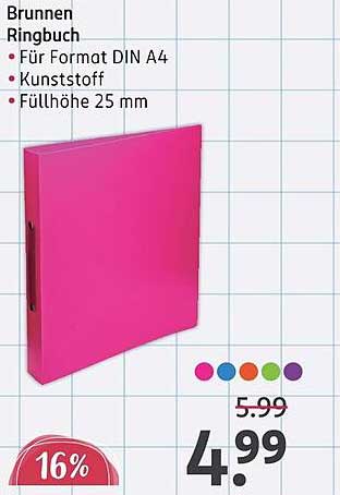 Brunnen Ringbuch DIN A4 – Pink