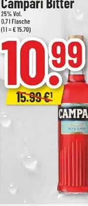 Campari Bitter 0,7l - jetzt nur 10,99 €!