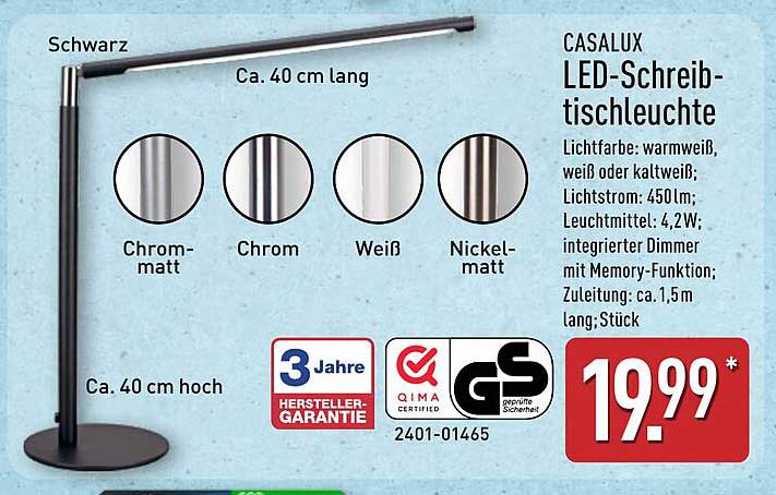 CASALUX LED-Schreibtischleuchte