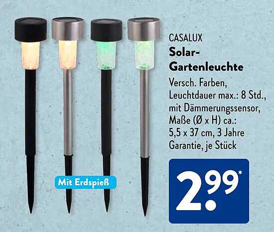 CASALUX Solar-Gartenleuchte
