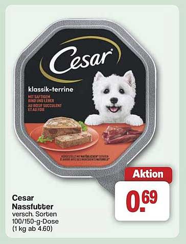 Cesar Nassfutter, verschiedene Sorten 100/150-g-Dose