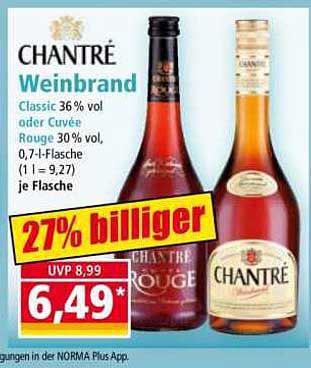 CHANTRÉ Weinbrand Classic oder Cuvée Rouge 0,7 l