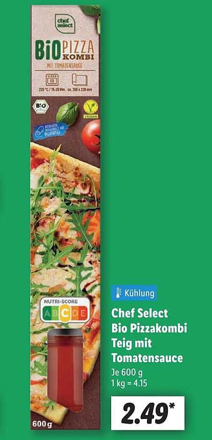 Chef Select Bio Pizzakombi Teig mit Tomatensauce