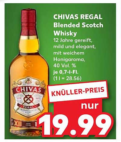 CHIVAS REGAL Blended Scotch Whisky 0,7 l für nur 19,99 €