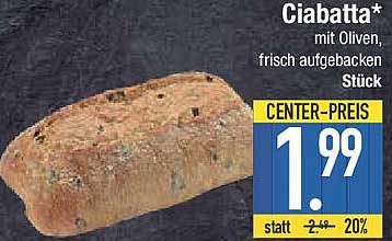 Ciabatta mit Oliven, frisch aufgebacken