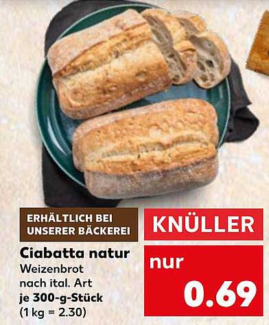 Ciabatta natur - Weizenbrot nach italienischer Art