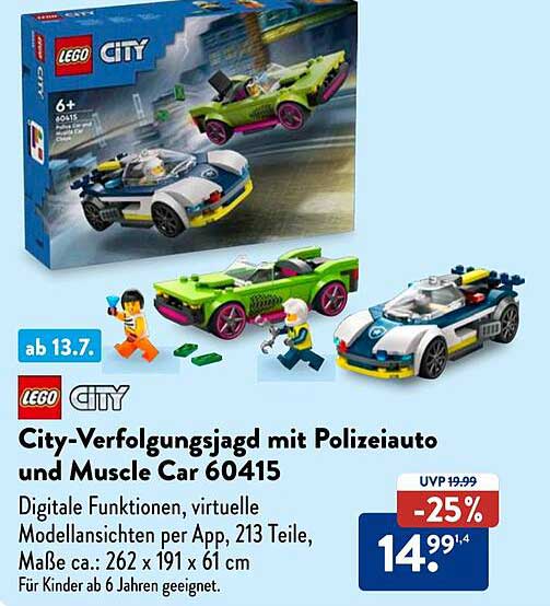 City-Verfolgungsjagd mit PolizeiAuto und Muscle Car 60415