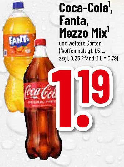 Coca-Cola, Fanta, Mezzo Mix 1,5 L – Erfrischung zum kleinen Preis
