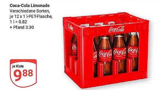 Coca-Cola Limonade verschiedene Sorten, je 12 x 1 l PET-Flasche