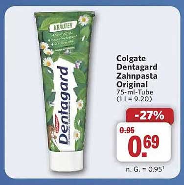 Colgate Dentagard Zahnpasta Original 75-ml-Tube