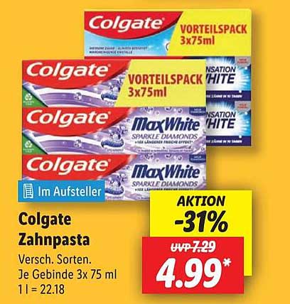 Colgate Zahncreme Vorteilspack 3x75ml