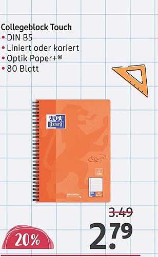Collegeblock Touch - DIN B5, 80 Blatt