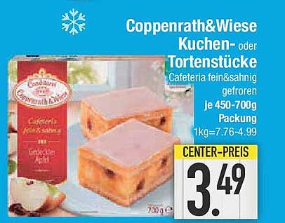 Coppenrath&Wiese Küchen- oder Tortenstücke, Cafeteria fein&sahnig, gefroren