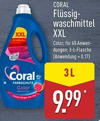 CORAL Flüssigwaschmittel XXL 3L