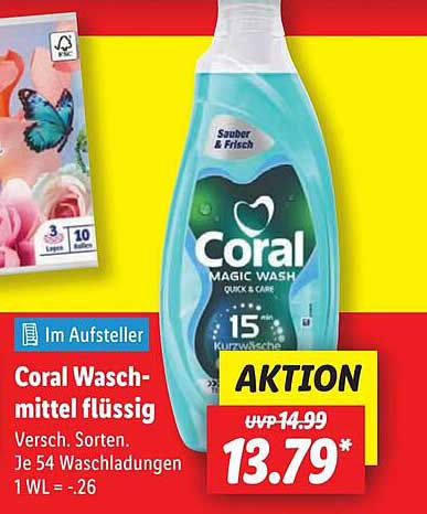 Coral Waschmittel flüssig 54 Waschladungen