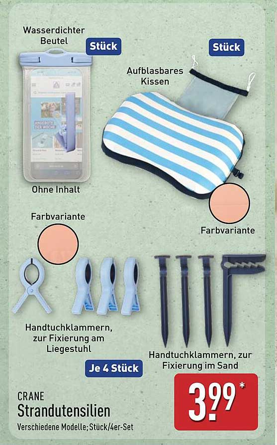 CRANE Strandutensilien – 4er-Set