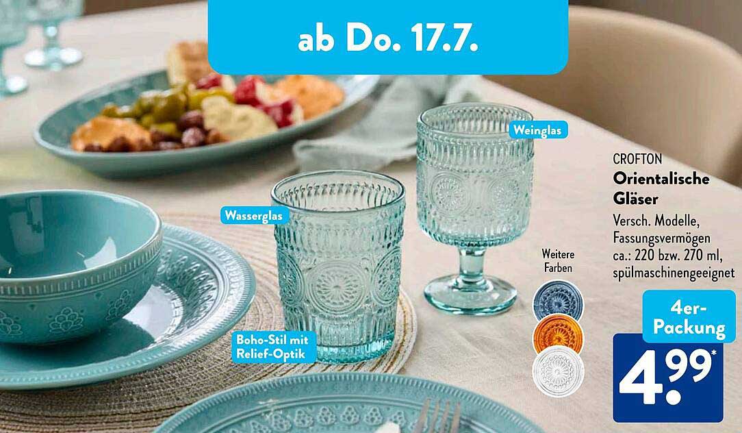 CROFTON Orientalische Gläser - 4er-Packung