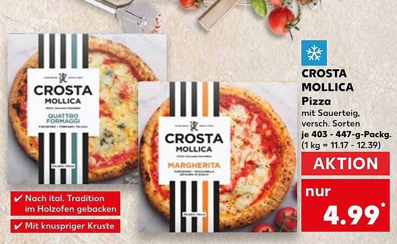 CROSTA MOLLICA Pizza mit Sauerteig, verschiedene Sorten