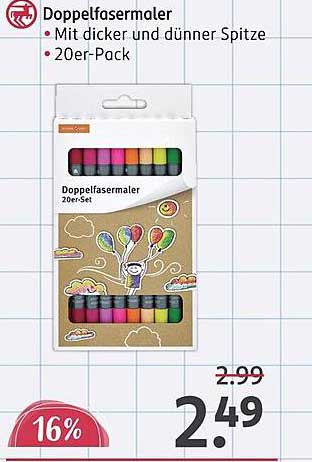 Doppelmarkierer Doppelfasermaler 20er-Pack