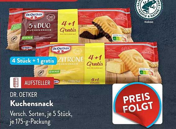 Dr. Oetker Kuchensnack - 5 Stück + 1 gratis