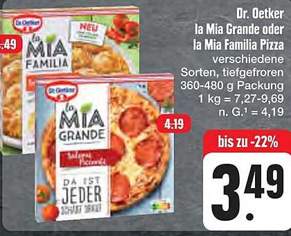 Dr. Oetker la Mia Grande oder la Mia Familia Pizza - verschiedene Sorten, tiefgefroren