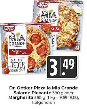 Dr. Oetker Pizza la Mia Grande Salame Piccante 380 g oder Margherita 360 g