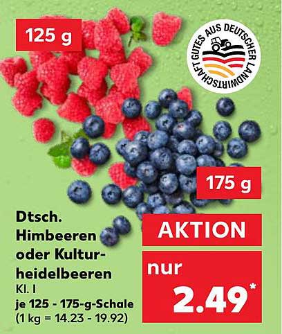 Dtsch. Himbeeren oder Kulturheidelbeeren