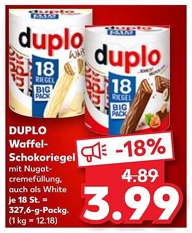 DUPO Waffel-Schokoriegel - 18 Stück Big Pack