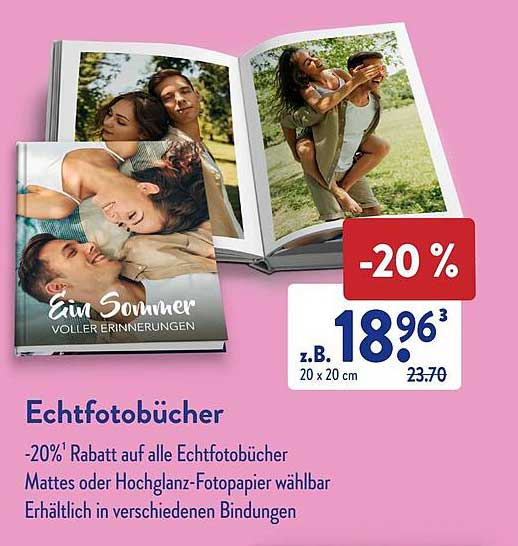 Echtfotobücher - 20% Rabatt auf alle Echtfotobücher