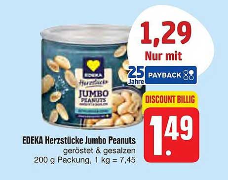 EDEKA Herzstücke Jumbo Peanuts - geröstet & gesalzen